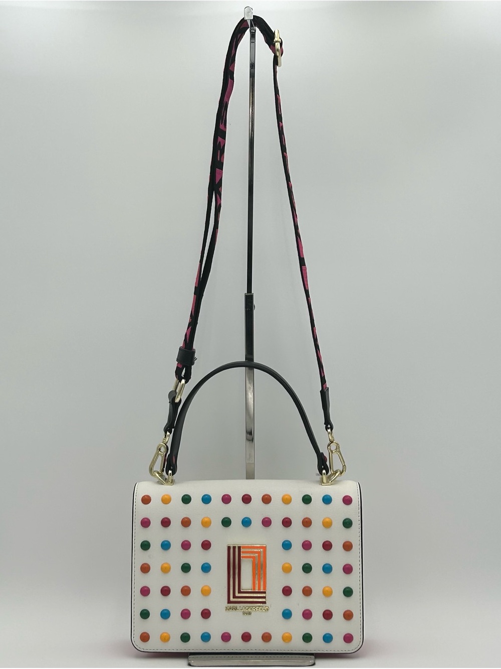 Karl Lagerfeld Rainbow Dots Paris Simone Crossbody Bag
